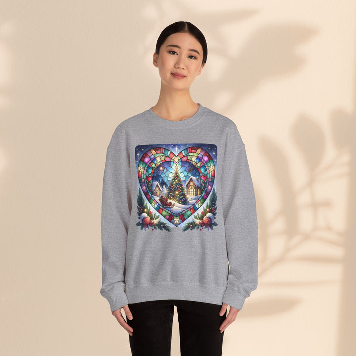 Unisex Heavy Blend™ Crewneck Sweatshirt - Christmas Tree Heart