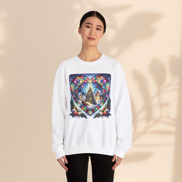 Unisex Heavy Blend™ Crewneck Sweatshirt - Christmas Tree Heart