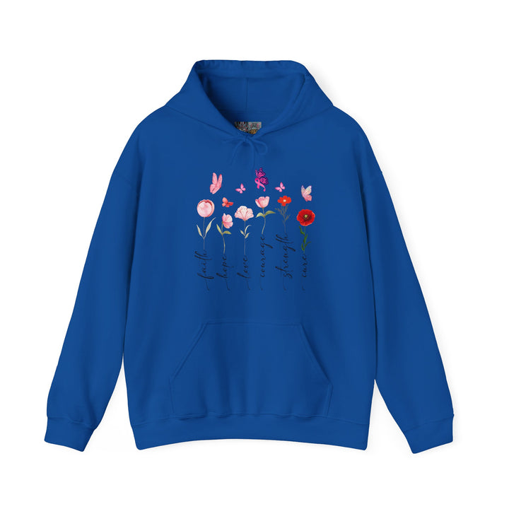 Hooded Sweatshirt Encouraging Faith, Hope, Cure for Cancer Patients