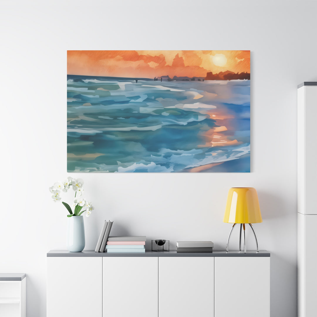 Coastal Sunset Canvas Art – Ocean and Beach Wall Décor