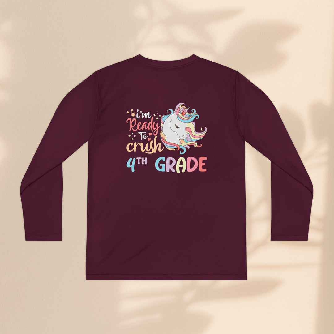 Unicorn Back-to-School Long Sleeve Tee, Youth T-Shirt, 4th Grade, Kids Apparel, Unicorn Lover Gift, Cute School Tee