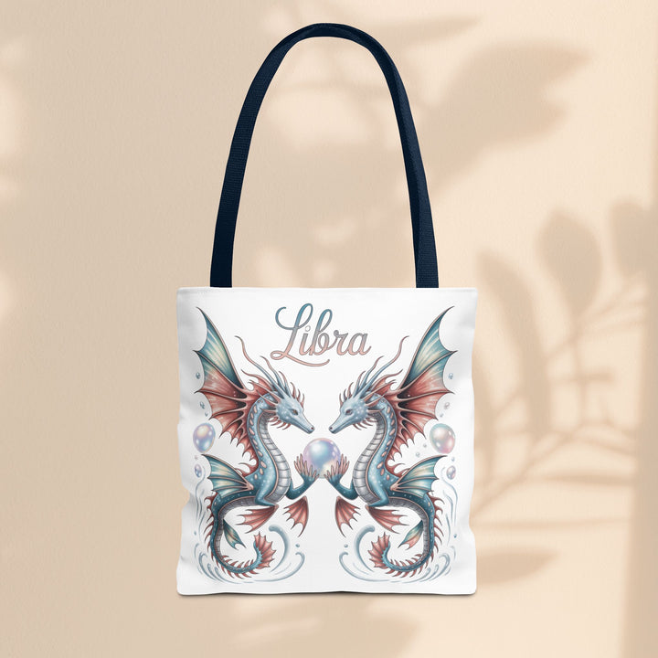 Libra Dragon Tote Bag, Zodiac Sign Tote, Astrological Gift, Fantasy Art Shopper, Unique Astrology Carryall