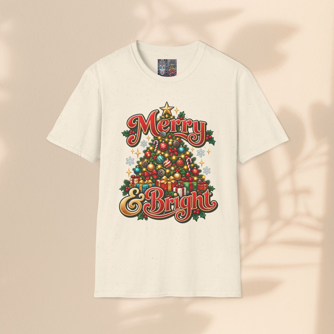 Merry & Bright Christmas T-Shirt – Festive Holiday Graphic Tee