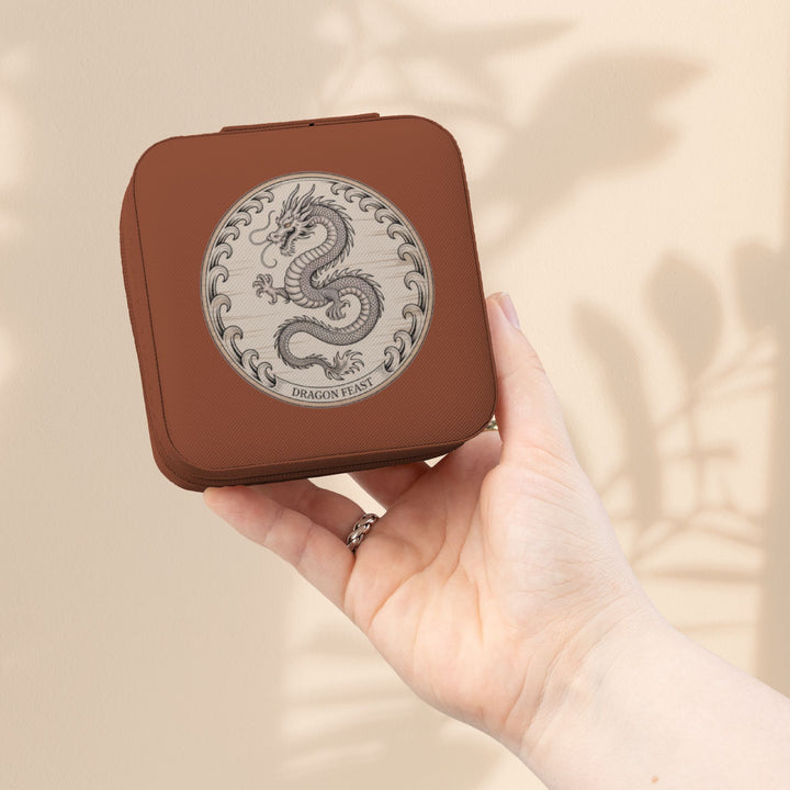 Dragon Jewelry Travel Case — Compact Pink Portable Organizer