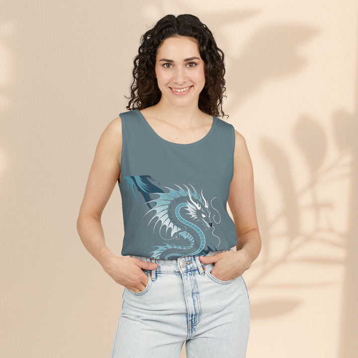Dragon Art Unisex Tank Top - Stylish Summer Wear, Festival Apparel, Gift for Art Lovers, Beach Outfits, Cool Graphic Shirt
