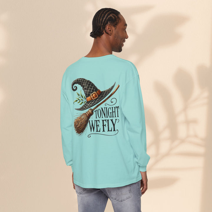 Tonight We Fly - Whimsical Witch Halloween Long Sleeve T-Shirt