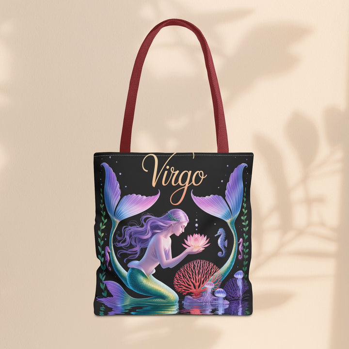 Virgo Mermaid Tote Bag, Virgo Gift, Zodiac Bag, Sea Creature Style, Ocean Lover Accessory, Birthday Present