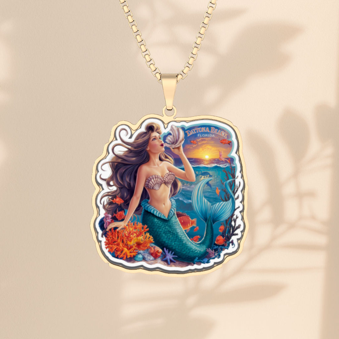Daytona Beach Custom Photo Pendant — Personalized Beach Photo Necklace
