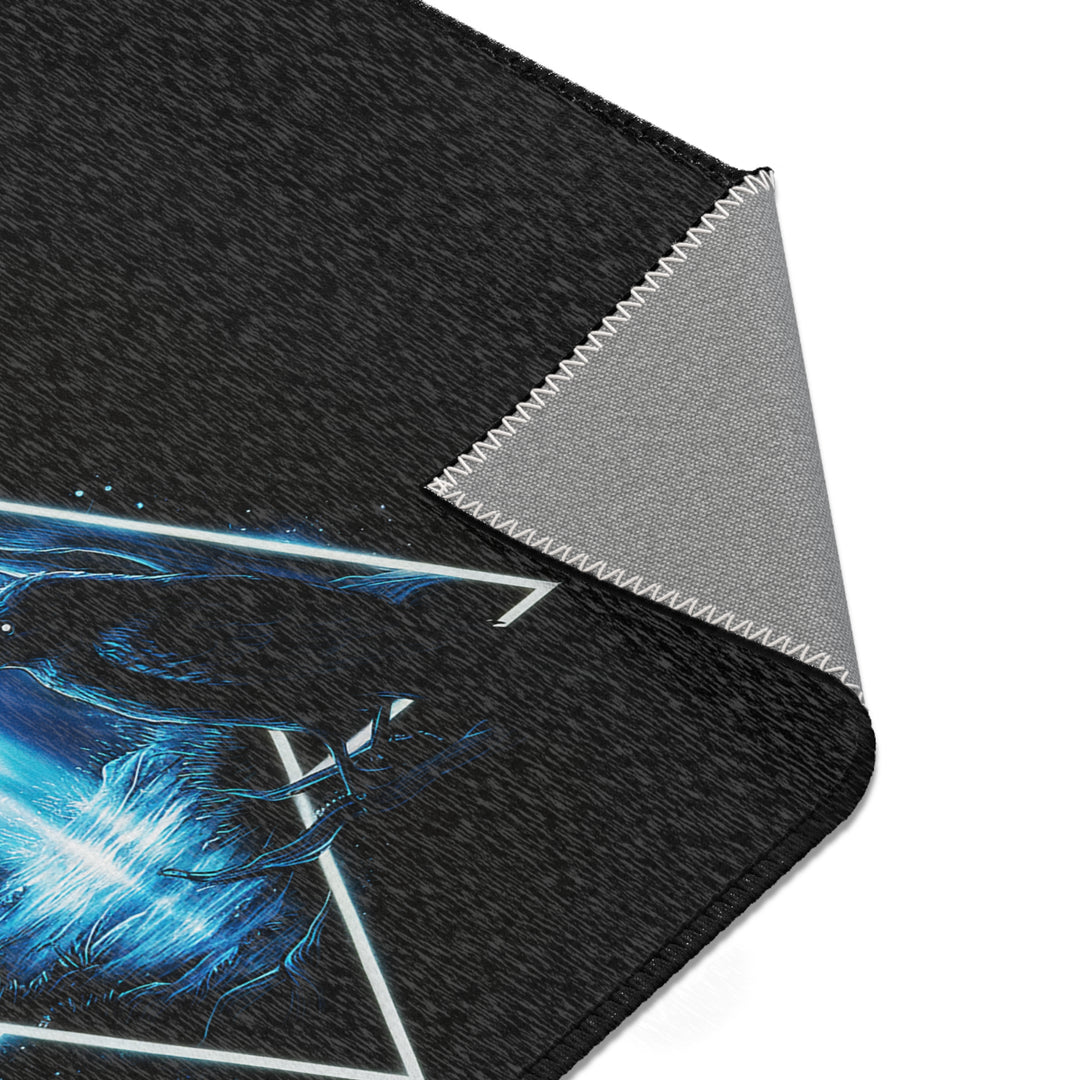 Mystical Wolf Area Rug, Modern Boho Floor Decor