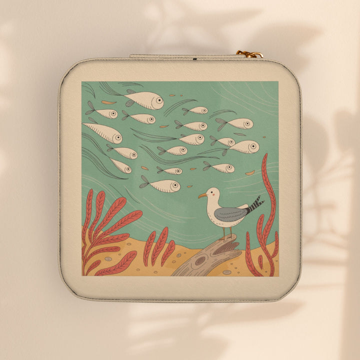 Seaside Mini Jewelry Travel Case — Compact Ring, Earring & Necklace Organizer