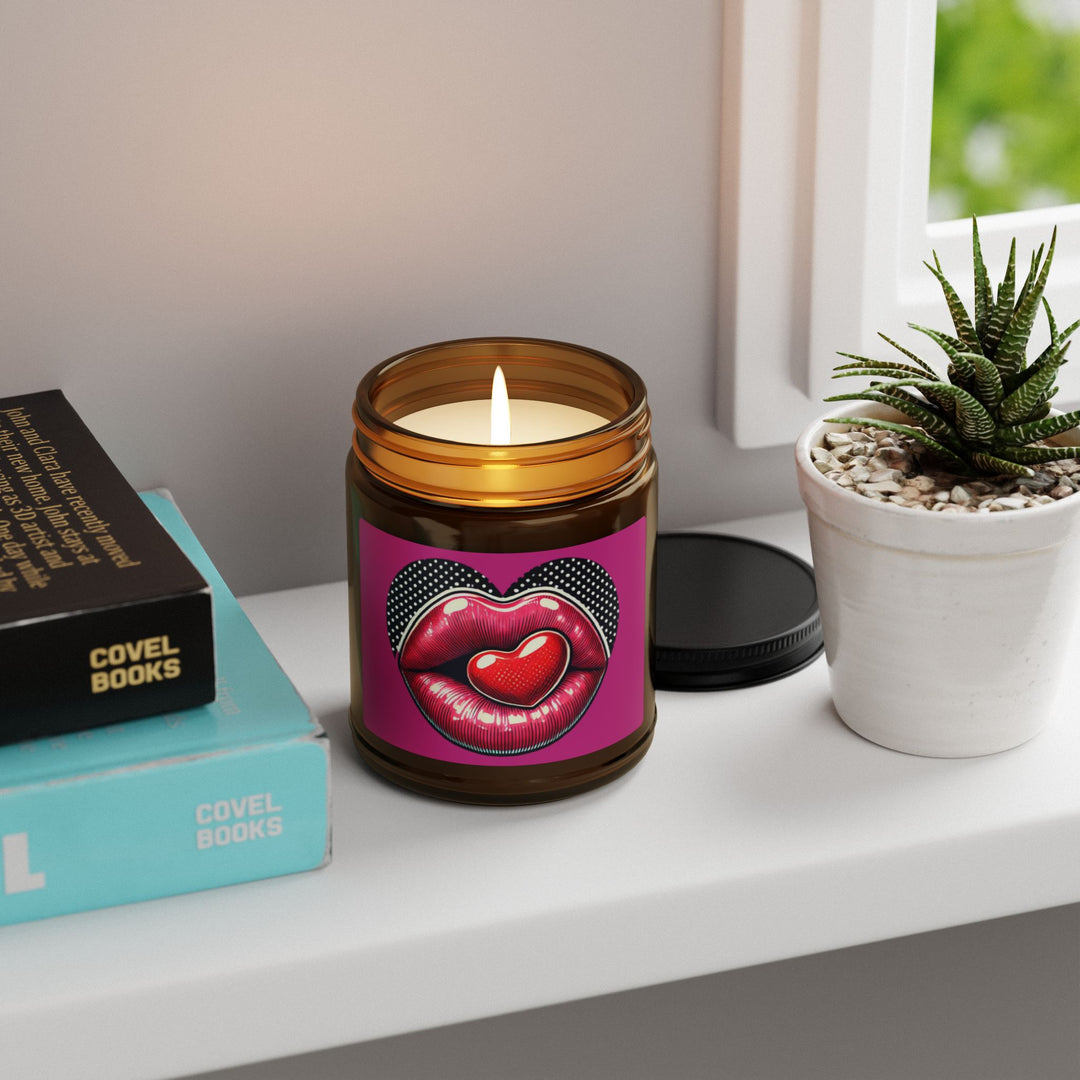 Scented Soy Candle (Multi-Size, Amber Jar) - Kiss Me