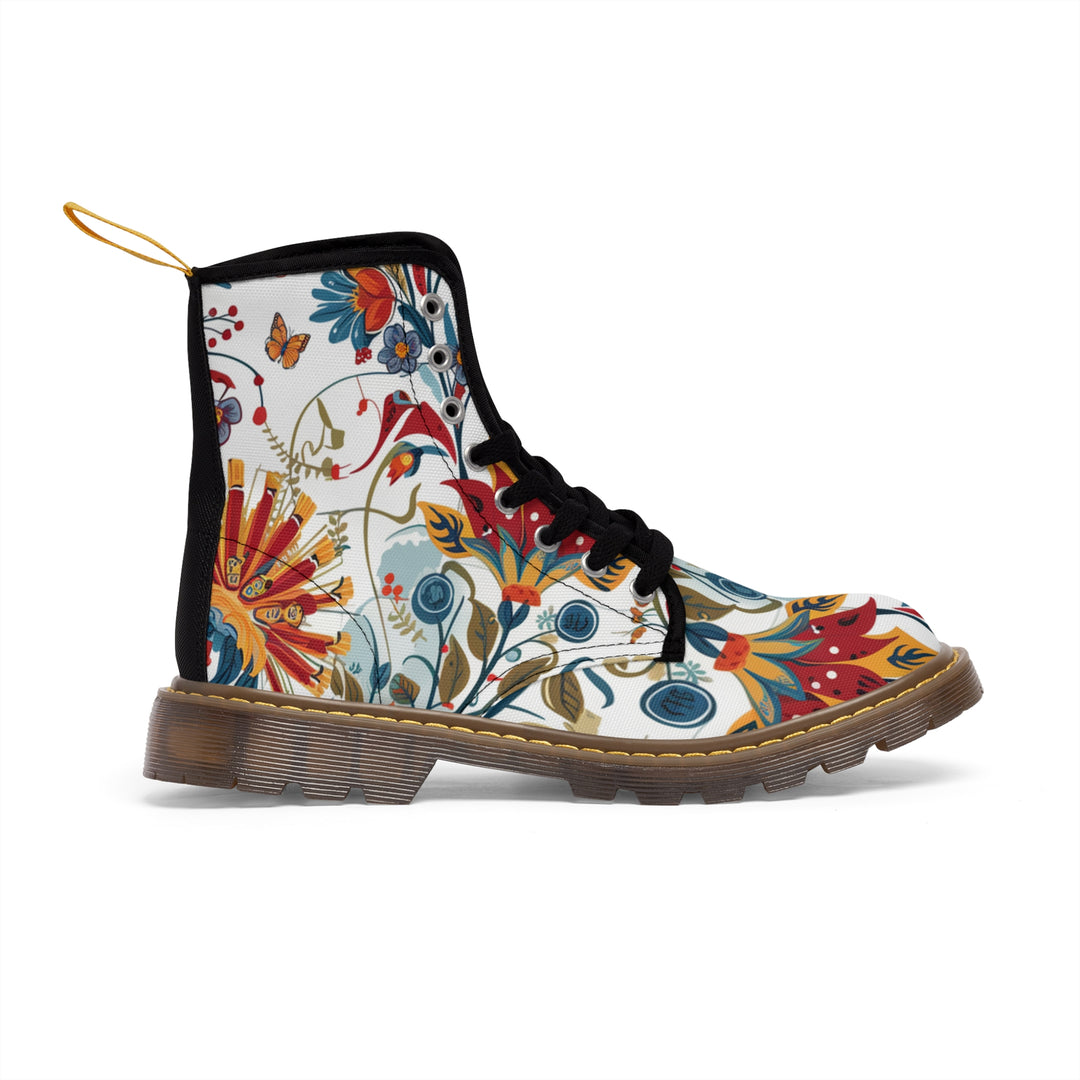 Women's Canvas Boots - Flower Love