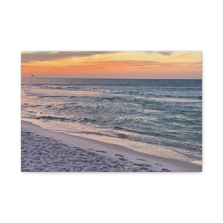 Sunset Beach Matte Stretched Canvas Wall Art