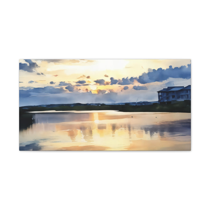 Serene Sunset Landscape Canvas Wall Art