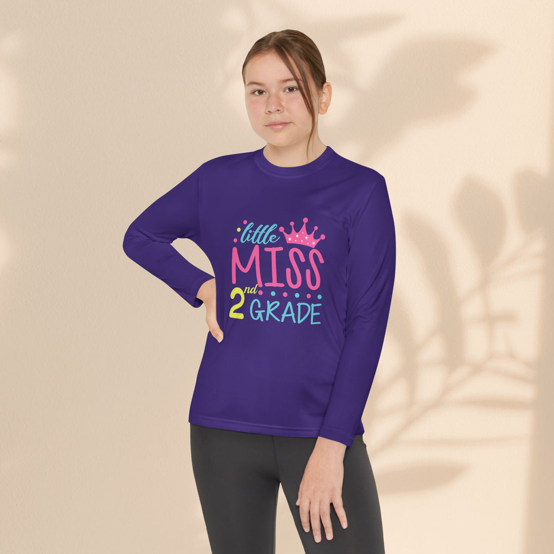 Youth Long Sleeve Birthday Tee, Kids' Birthday Shirt, Little Miss 2nd Grade Top, Tween Long Sleeve Shirt, Fun Celebration Apparel