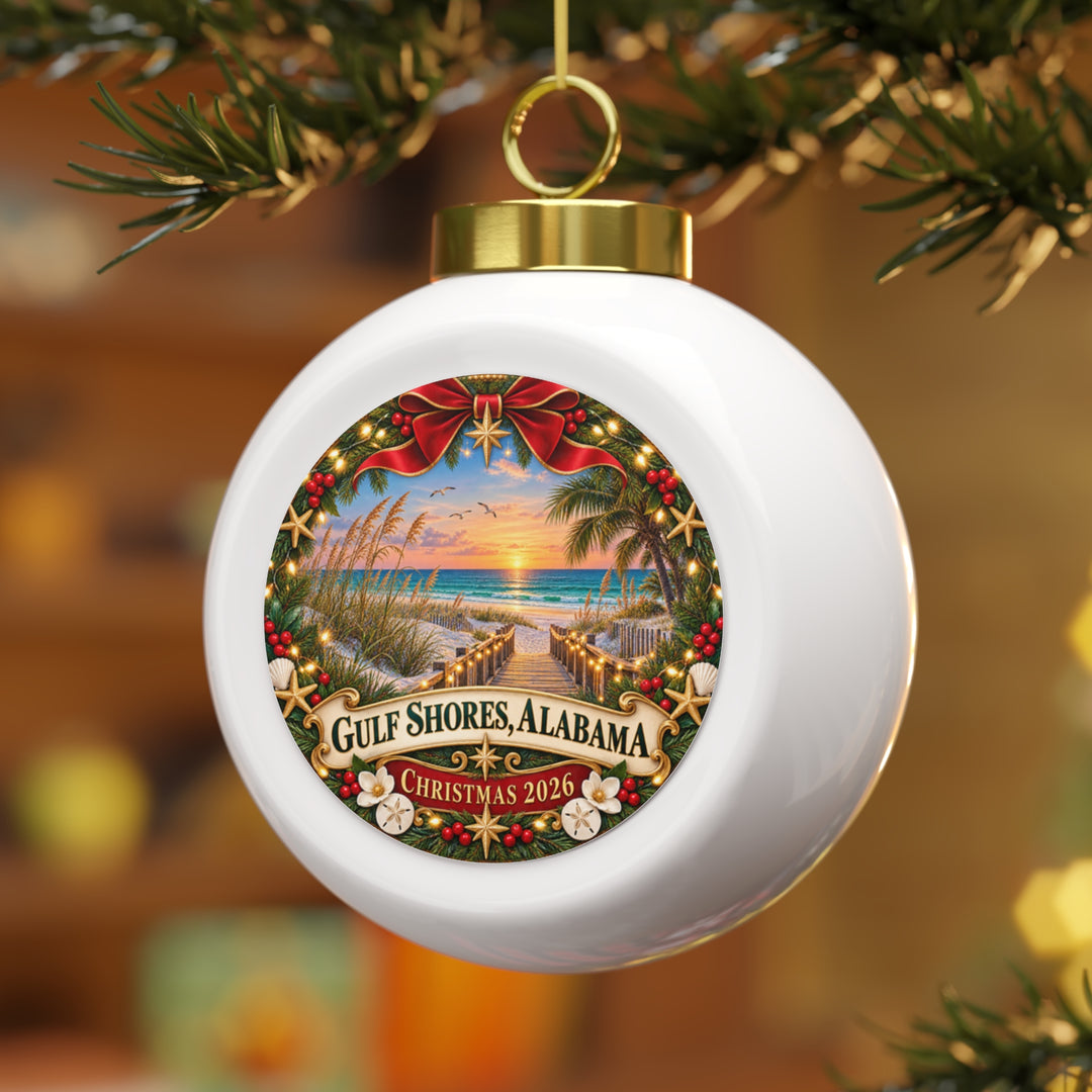 Gulf Shores Alabama Christmas 2026 Ornament – Beach Sunset Ball