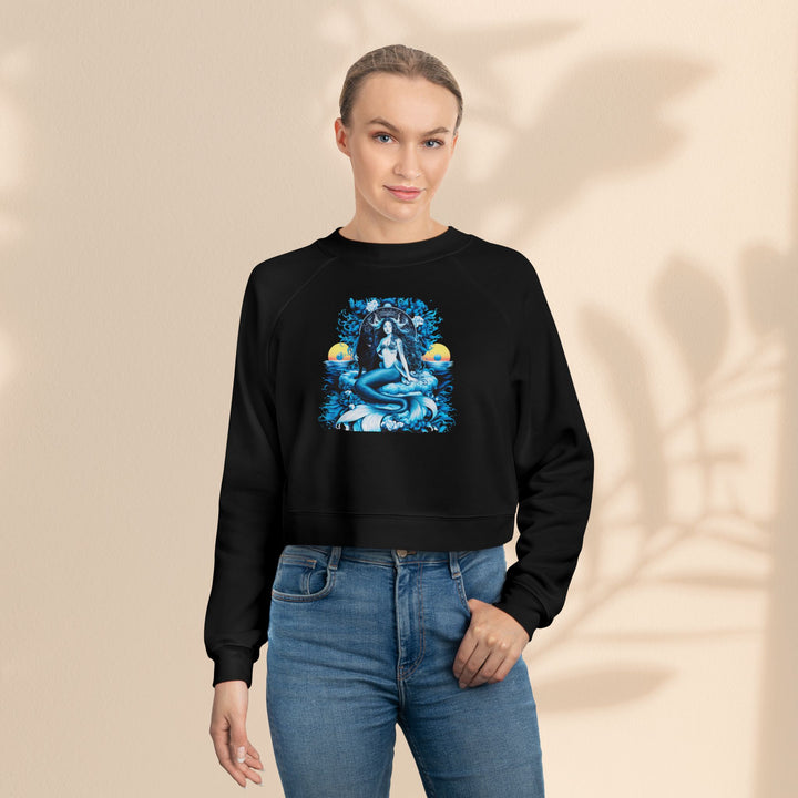 Majestic Mermaid Women's Cropped Fleece Pullover - Cozy Stylish Sweatshirt