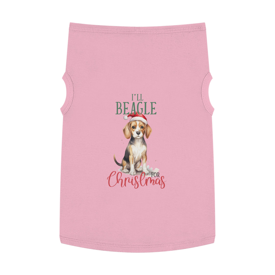 Festive Beagle Pet Tank Top - Holiday Dog Apparel - I'm Beagle for Christmas