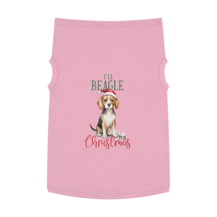 Festive Beagle Pet Tank Top - Holiday Dog Apparel - I'm Beagle for Christmas