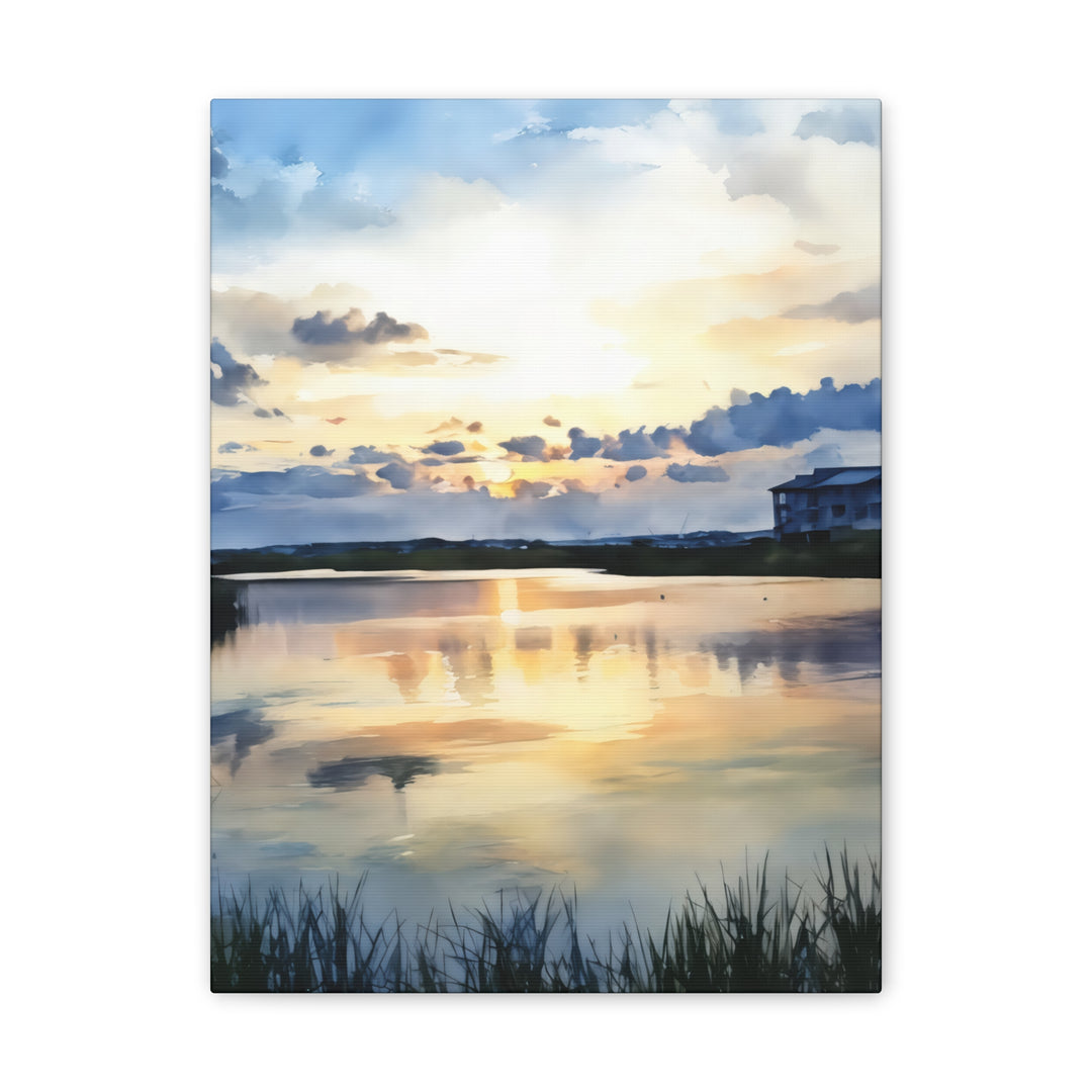 Serene Sunset Landscape Canvas Wall Art