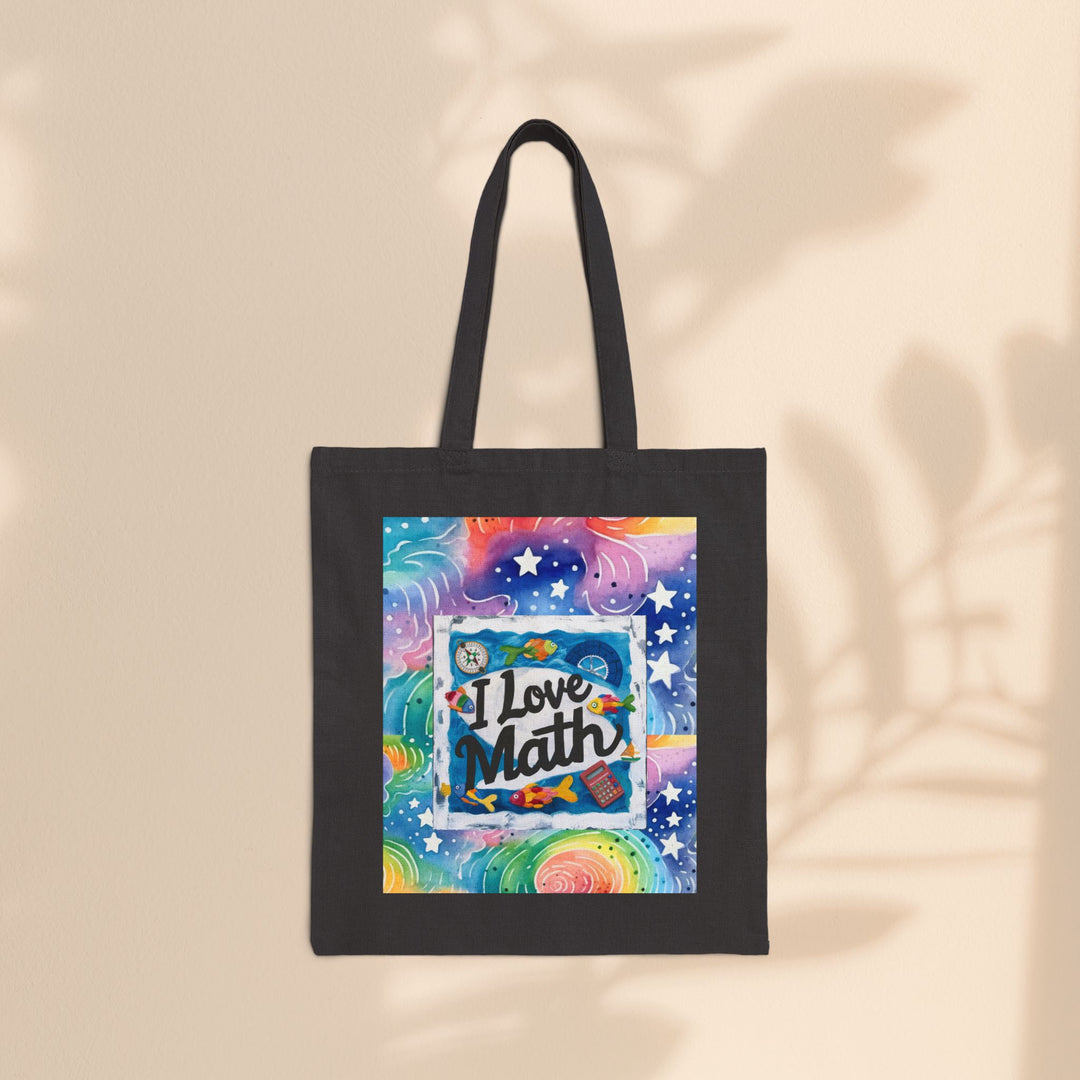 Cotton Canvas Tote Bag - I Love Math