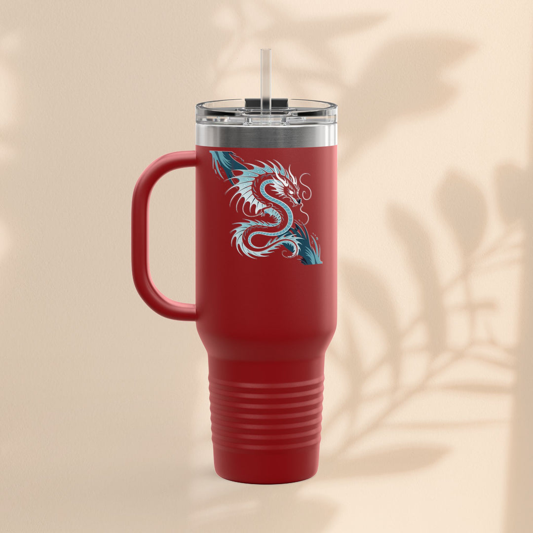 Bold Dragon Insulated Travel Mug, 40oz – Adventure, Road Trips, Unique Gift, Eco-Friendly Drinkware, Hot & Cold Beverages