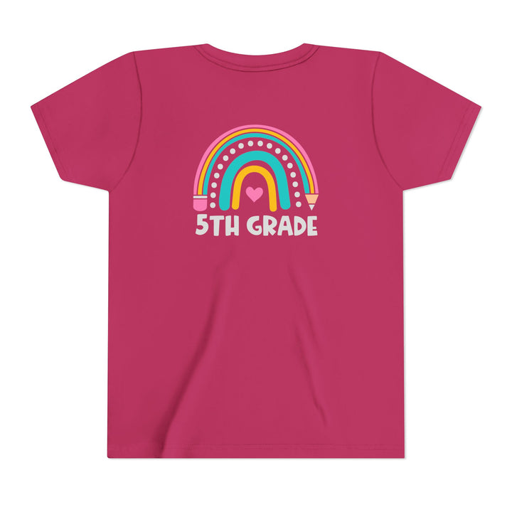 Rainbow 5th Grade Youth Tee, Back to School Shirt, Kids Birthday Gift, Elementary Student Apparel, Classroom Outfit, Fun Kids Wear
