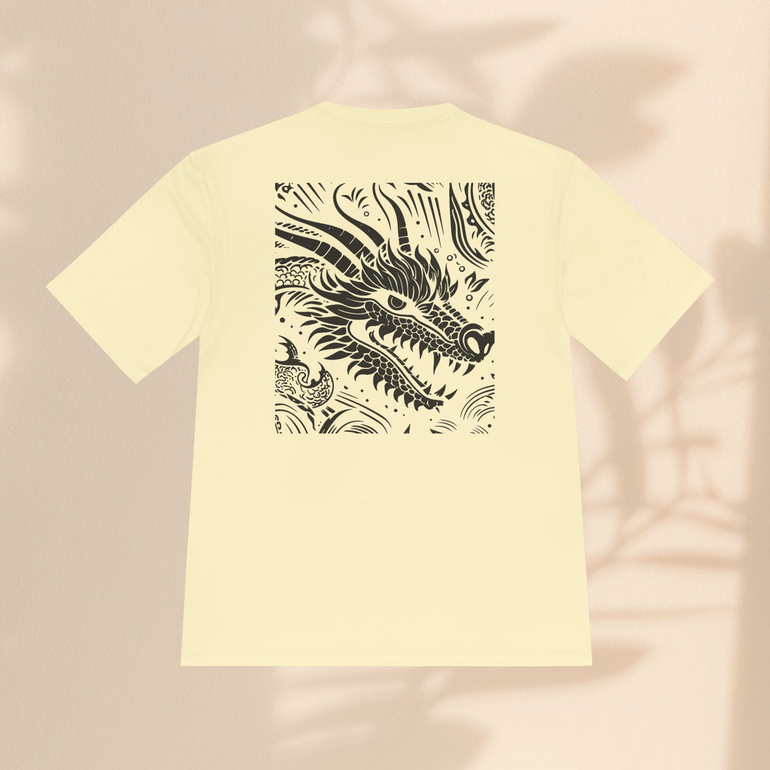 Unisex Moisture Wicking Tee - Dragon Black and White