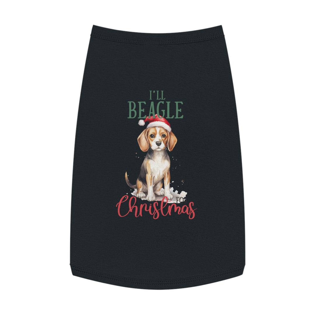 Festive Beagle Pet Tank Top - Holiday Dog Apparel - I'm Beagle for Christmas