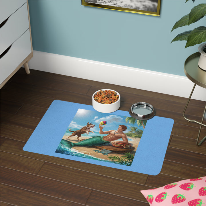 Pet Food Mat (12x18) - Playing Ball with my Dog