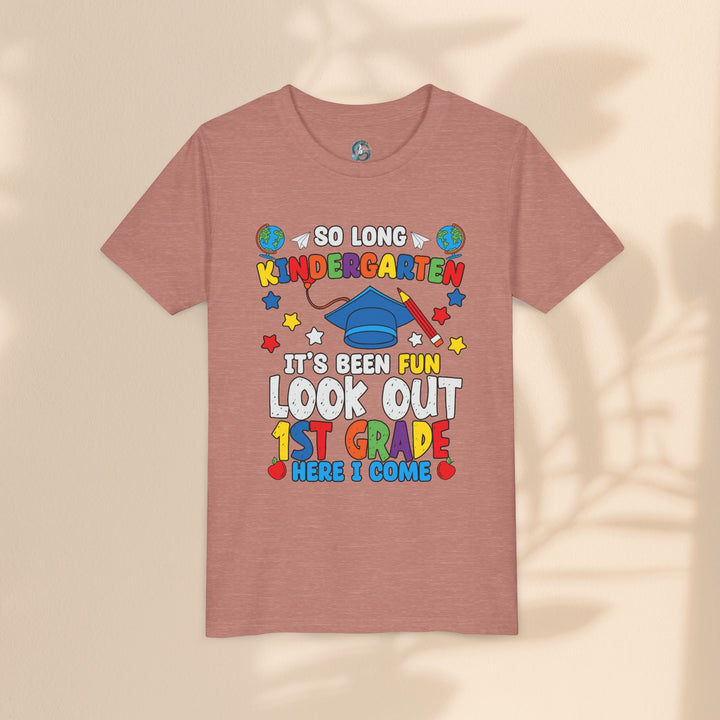 Look Out First Grade Here I Come T-Shirt - Graduation Celebration Tee, Kindergarten to 1st Grade Transition T-Shirt,