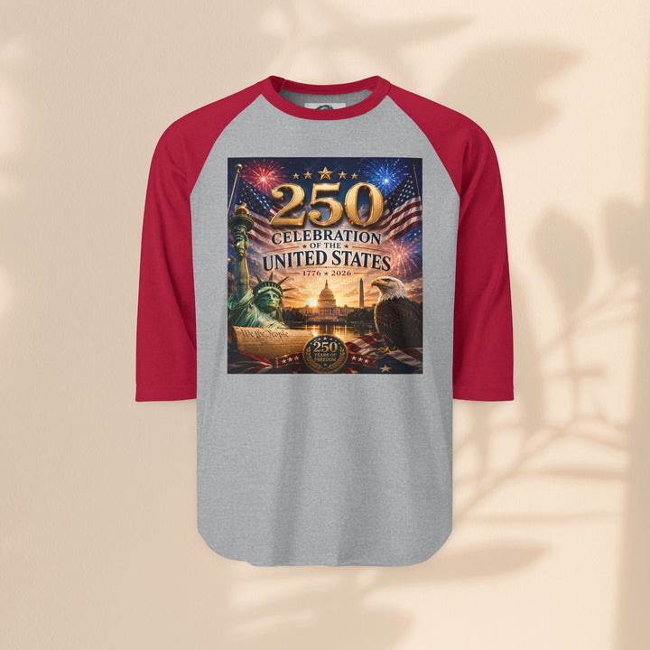 250th United States Celebration Raglan Shirt — Liberty Fireworks Anniversary Tee