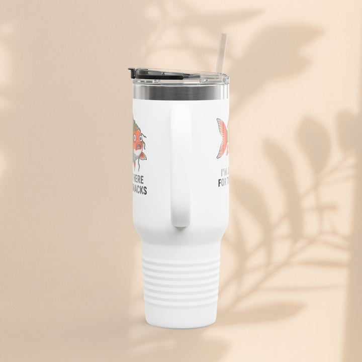 Funny Insulated Travel tumbler - 40oz, Snack Lover Gift, Fish Design Mug, Personalized Gifts for Him