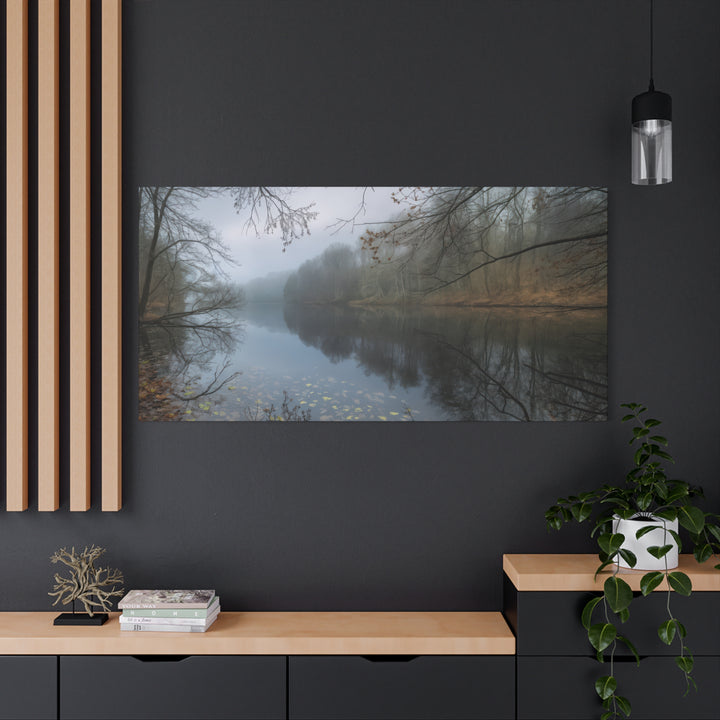 Foggy River Landscape Canvas Print – Nature Wall Art