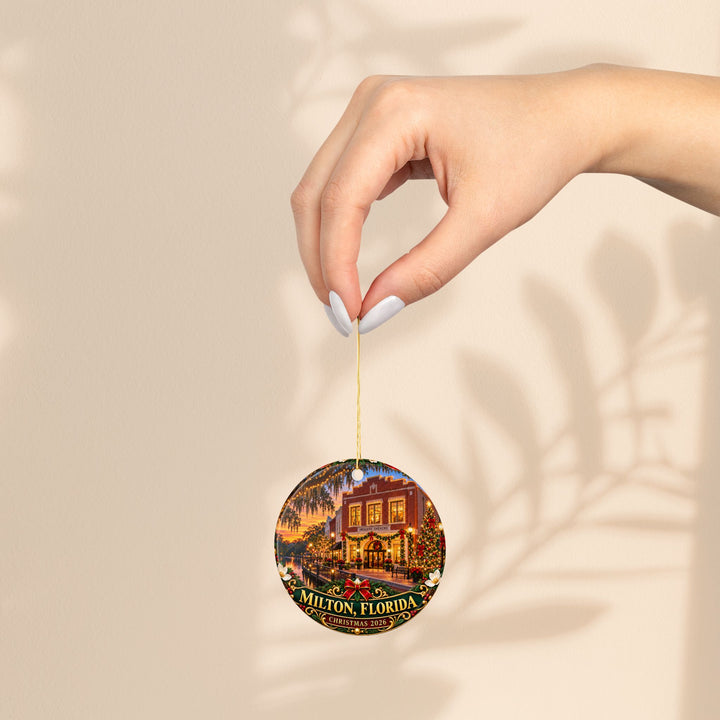 Milton Florida Christmas 2026 Double-Sided Ceramic Ornament