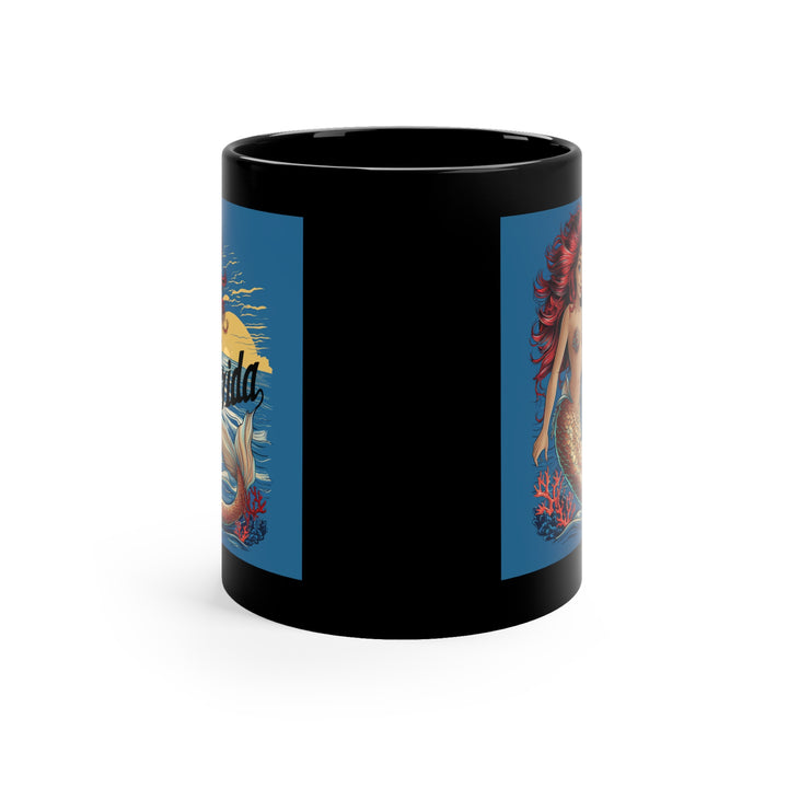 Black Coffee Mug, 11oz - Florida Mermaid