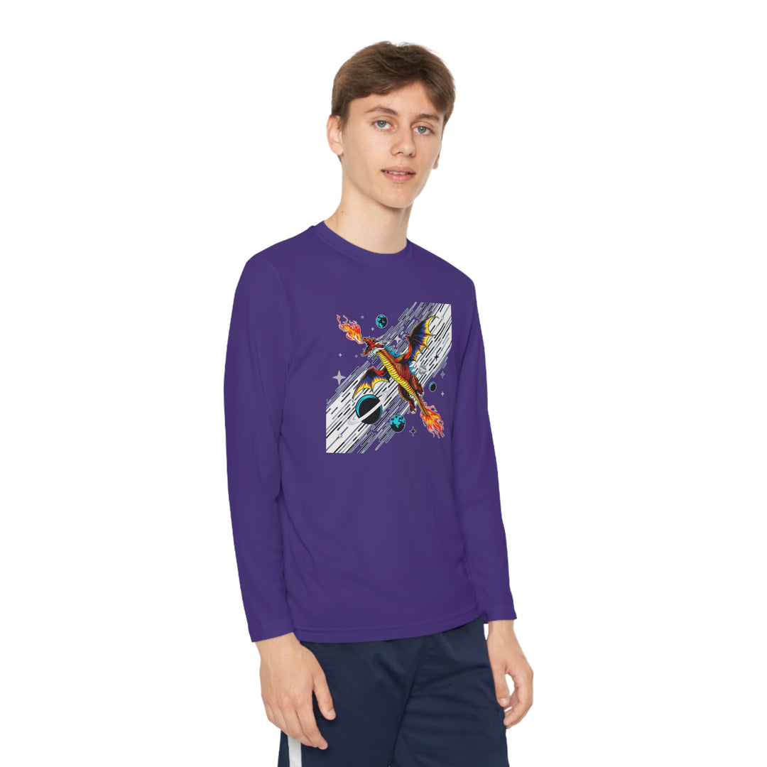 Youth Long Sleeve Competitor Tee - Galaxy Dragon