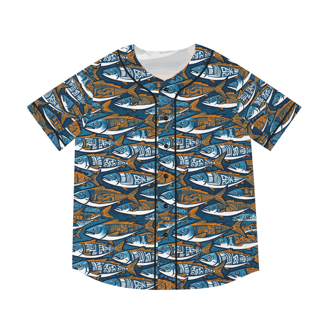 Men's Baseball Jersey (AOP) - Fishing Line