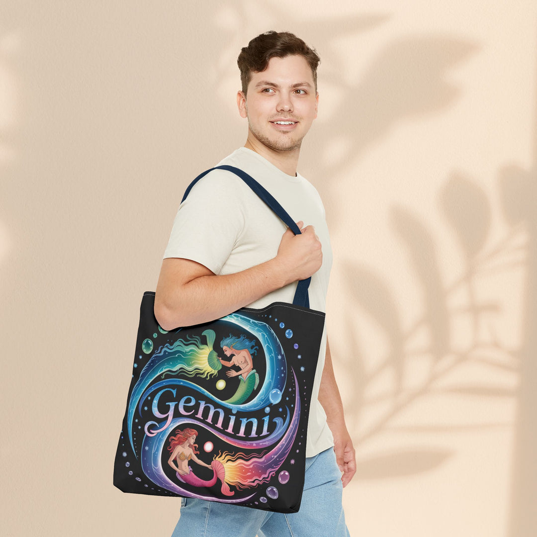Gemini Zodiac Tote Bag - Colorful Astrology Bag, Gift for Astrology Lovers, AOP Tote for Geminis, Horoscope Design, Birthday Gift