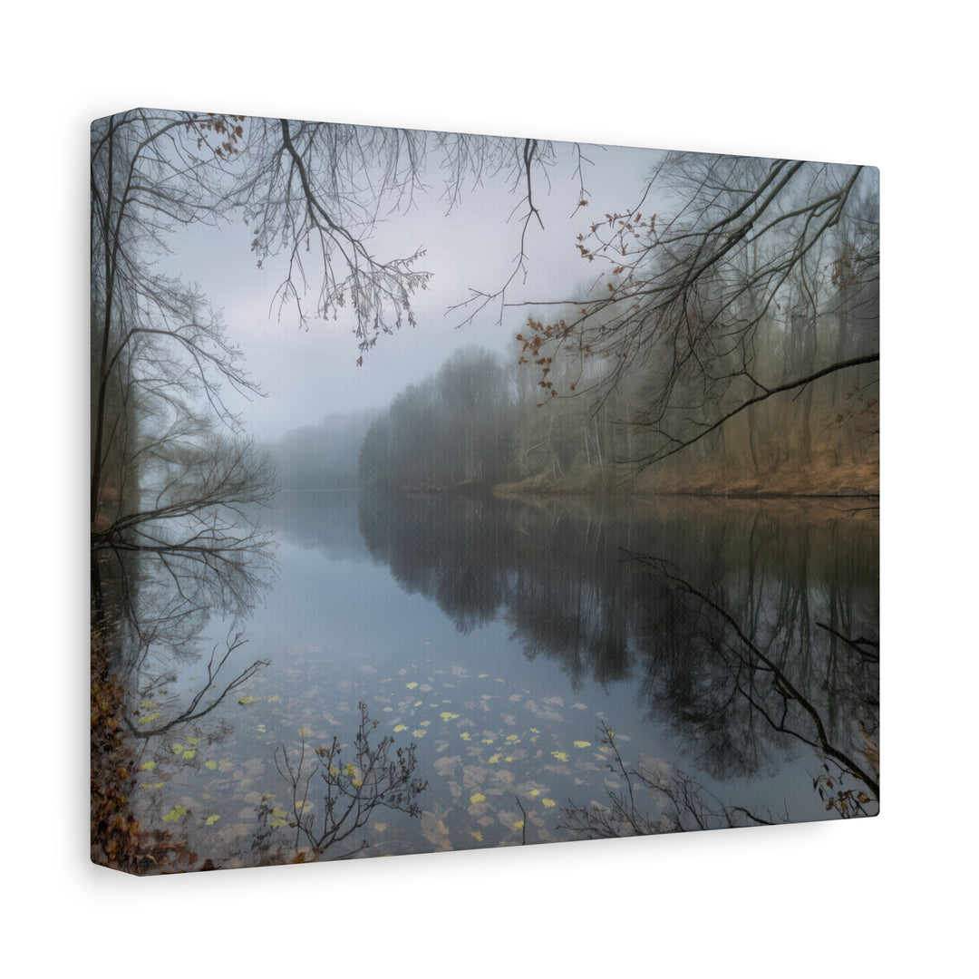 Foggy River Landscape Canvas Print – Nature Wall Art