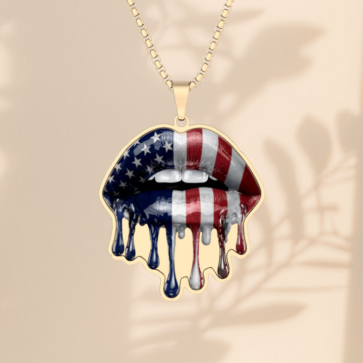 American Flag Drip Necklace