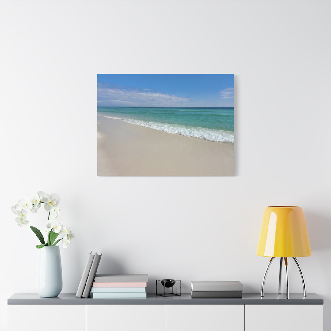 Beach Shoreline Matte Canvas Print – Tranquil Ocean Wall Art