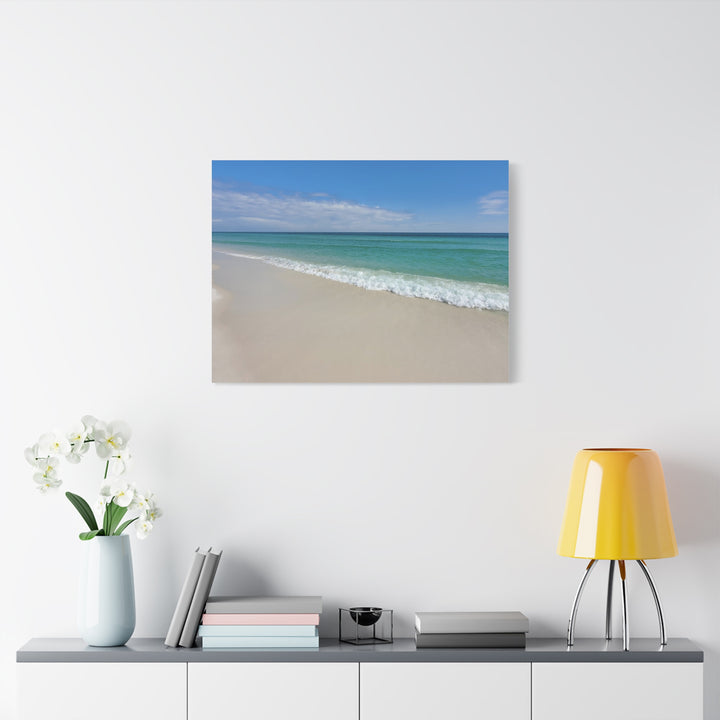 Beach Shoreline Matte Canvas Print – Tranquil Ocean Wall Art