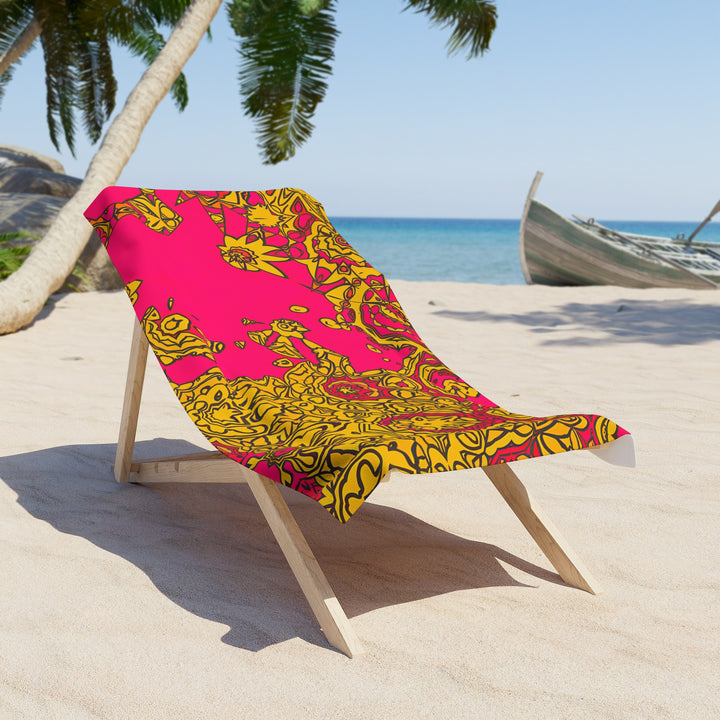 Symmetry Beach Towel - Bright Pattern, Summer Fun, Pool Party, Travel Essential, Gift for Beach Lovers