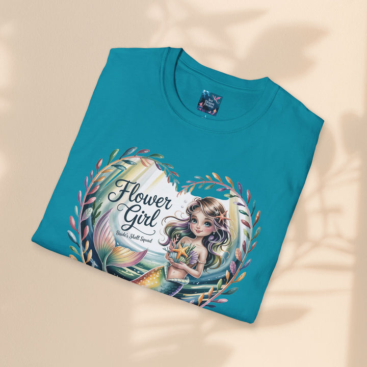 Flower Girl T-Shirt, Cute Flower Girl Apparel, Wedding Gift, Kids Birthday, Girly T-Shirt, Mermaid Design, Special Occasion