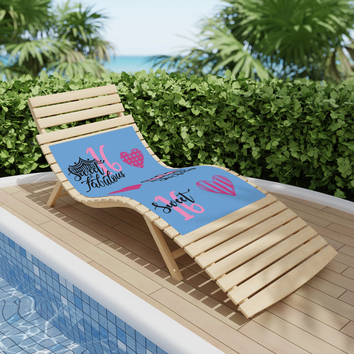 Sweet Sixteen Beach Towel, Fun Pool Accessories, Birthday Party Decor, Vibrant Towels for Teens, Cute Gifts for Summer