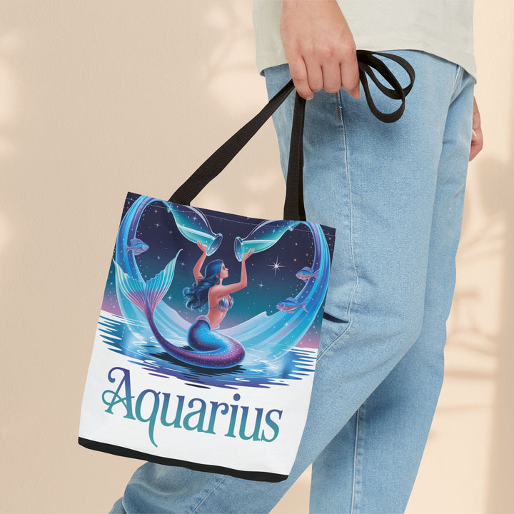 Aquarius Mermaid Tote Bag, Zodiac Gift, Astrology Tote, Women’s Bag, Beach Accessory, Stylish Carryall