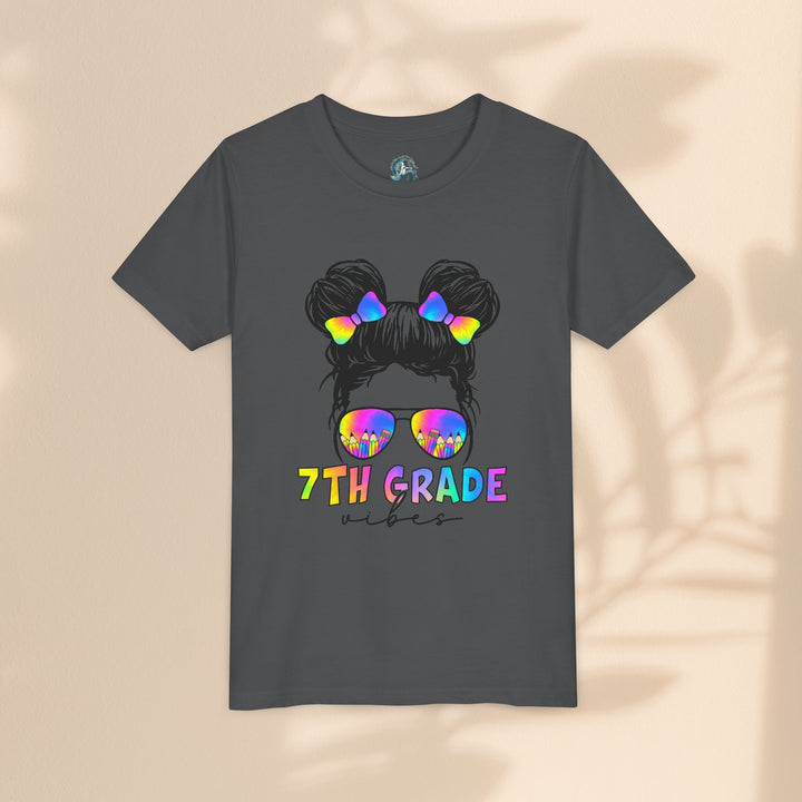 Rainbow 7th Grade Vibes Tee, Fun Youth T-Shirt, Back to School Fashion, Kids Graphic Tee, Teen Birthday Gift, Colorful Kids Wear