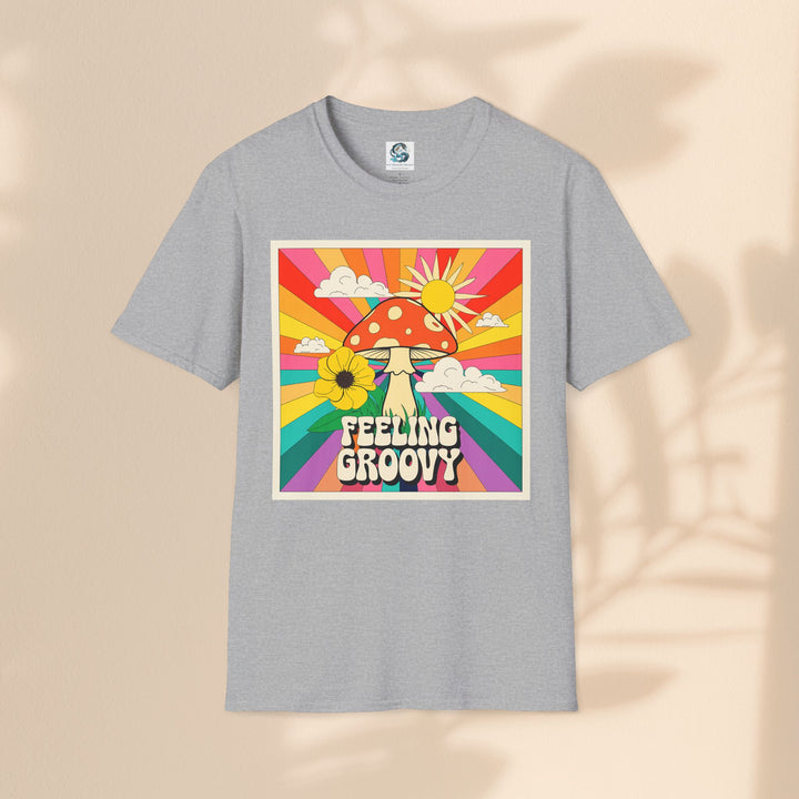 Feeling Groovy Unisex T-Shirt - Retro Mushroom Design