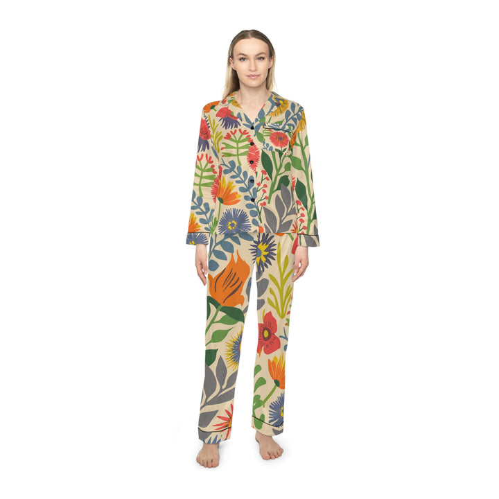 Women's Satin Pajamas - Coastal Flowers